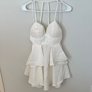 Luxxel Ivory Textured Strappy Dress